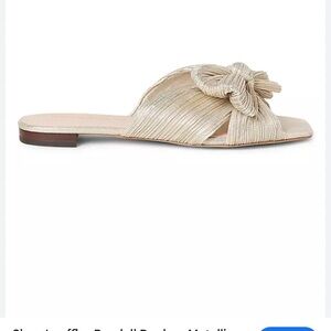 Loeffler Randall gold flats with bow knot